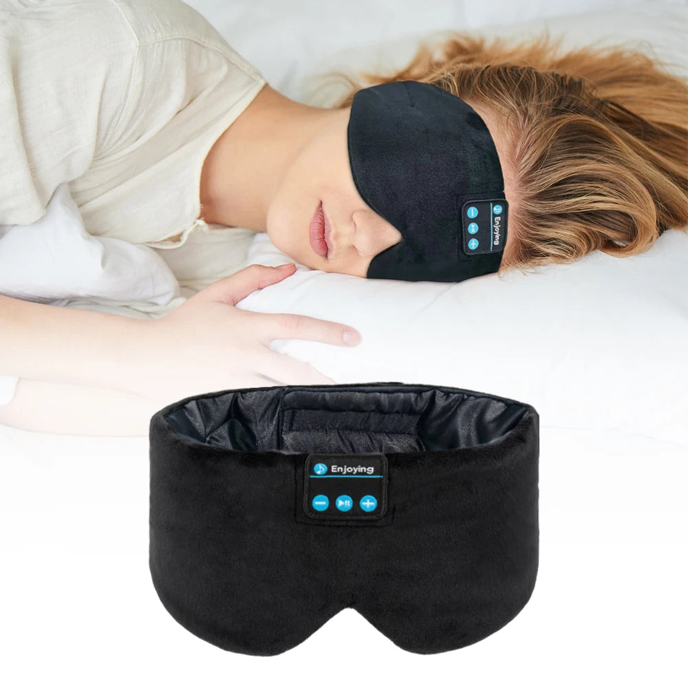 Soft Wireless Headset Bluetooth Sleep Mask for Sleep Travel Meditation,Side Sleeper Adjustable Eye Mask Light Blocking